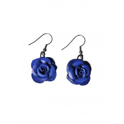 boucles d'oreilles roses en cuir bleues
